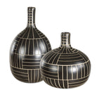 Graphite Stride Geometric Vases Set of 2 by Uttermost