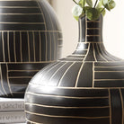 Graphite Stride Geometric Vases Set of 2 by Uttermost