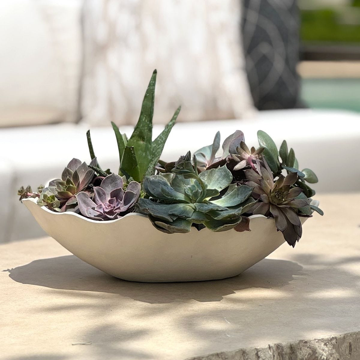 Obscura Warm White Outdoor Bowl by Uttermost