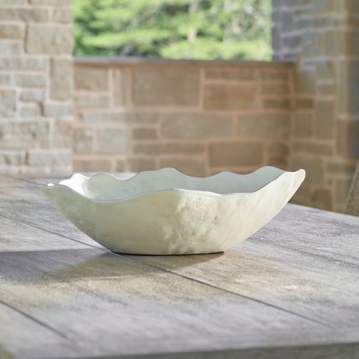 Obscura Warm White Outdoor Bowl by Uttermost