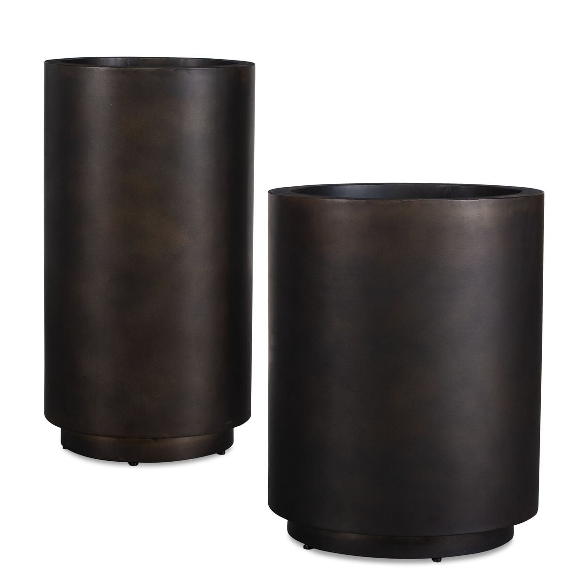Volcan Matte Bronze Outdoor Planters Set of 2 by Uttermost