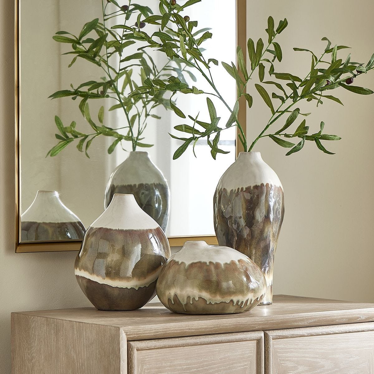 Earthflow Glazed Outdoor Vases Set of 3 by Uttermost