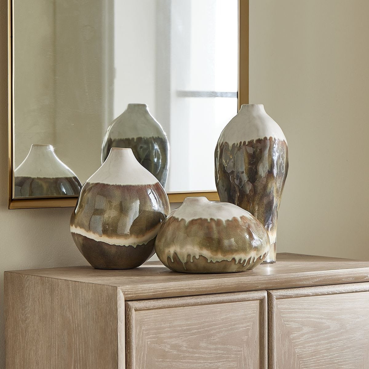 Earthflow Glazed Outdoor Vases Set of 3 by Uttermost