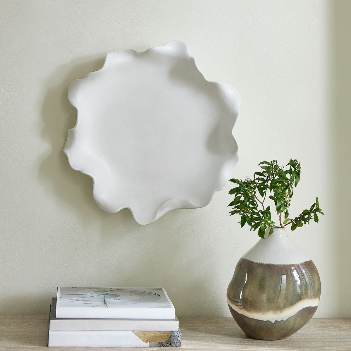 Wave Crest White Outdoor Bowl by Uttermost