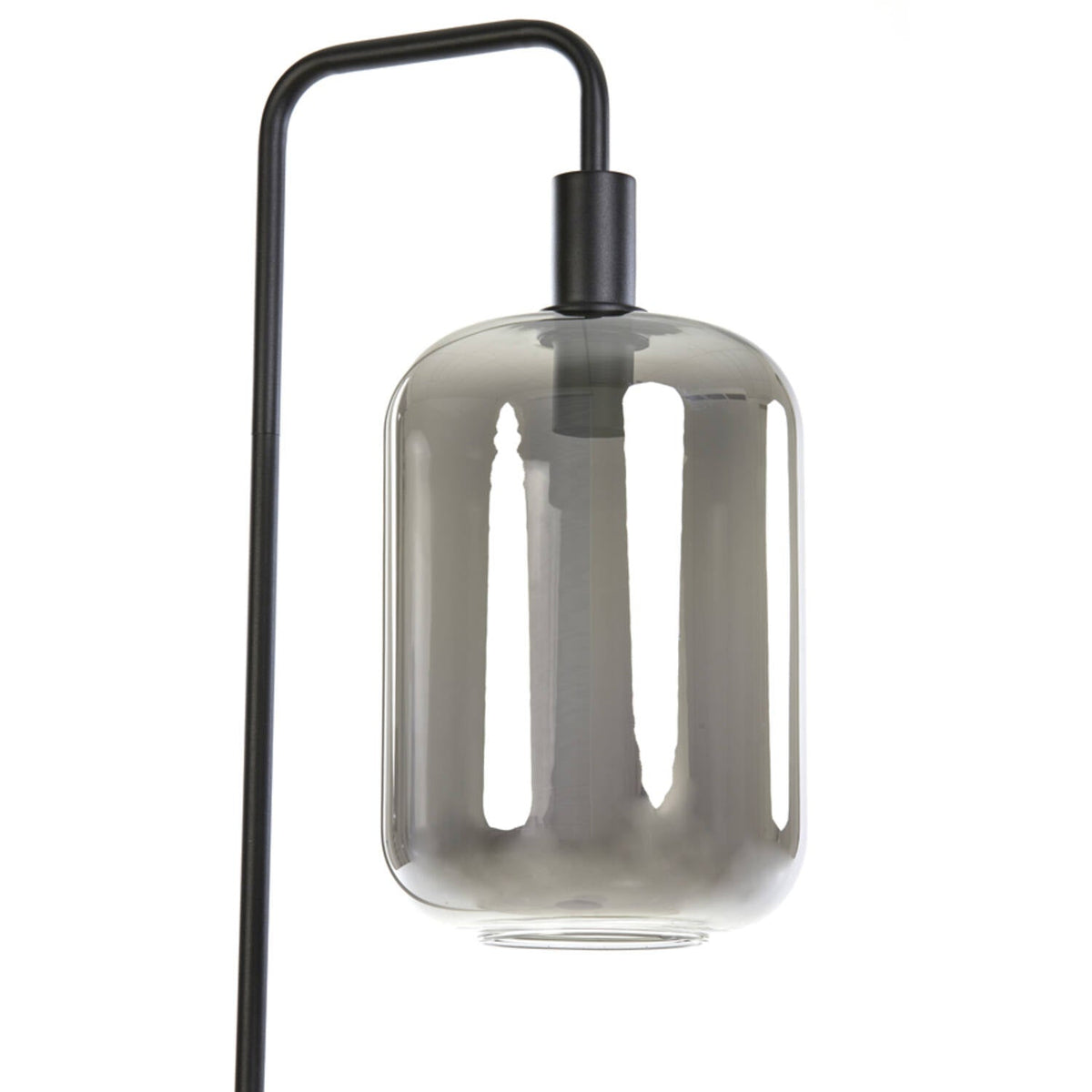 Lekar High Floor Lamp - Black & Smoked Glass Light & Living
