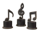 Music Notes Metal Figurines - Set of 3 by Uttermost