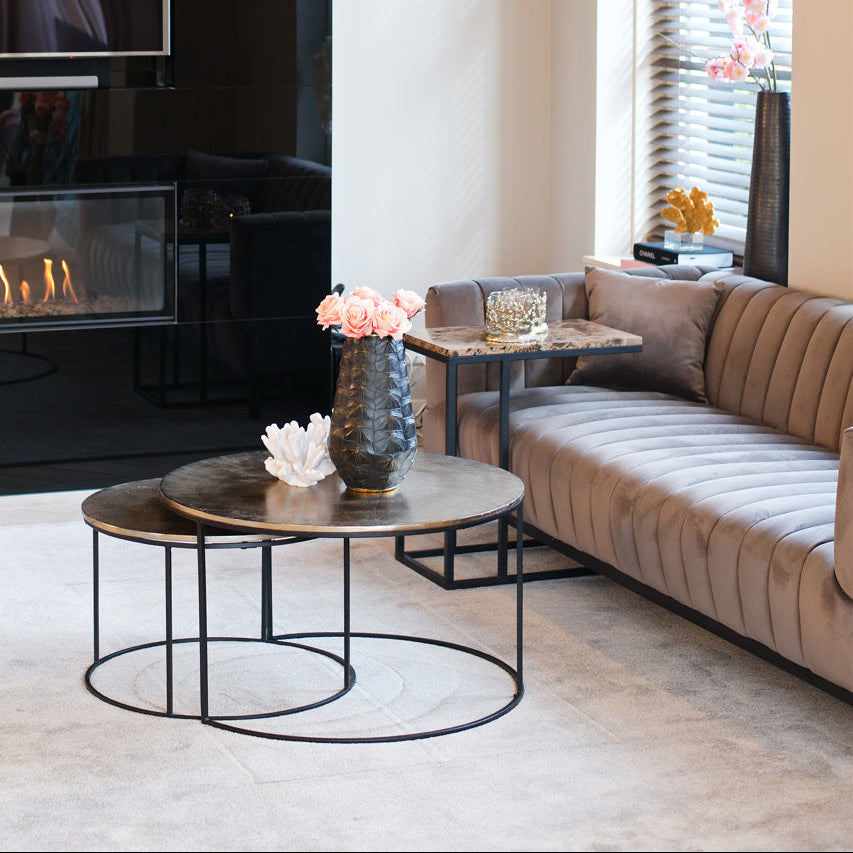 Asher Champagne Gold Coffee Table (Set of 2) by Richmond Interiors