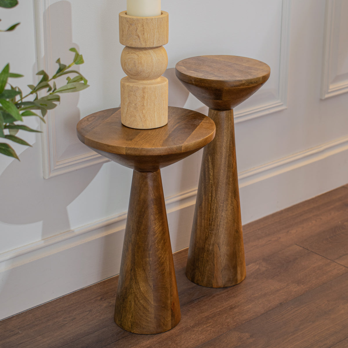Charlotte Brown Wood Side Tables – Decorum Interiors