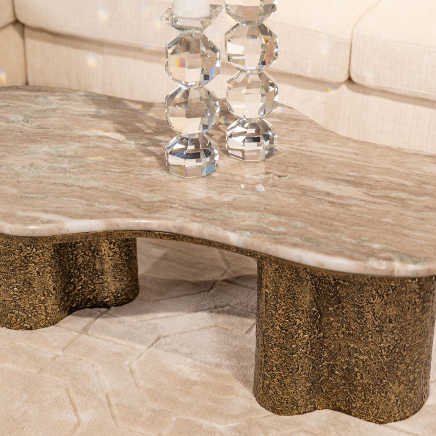 Abandos Antique Brass Coffee Table by Richmond Interiors