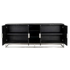 Blackbone Rustic Black Oak & Silver 4 Door Sideboard by Richmond Interiors