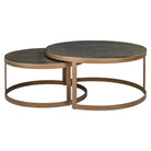 Bloomville Brass & Faux Shagreen Coffee Tables (Set of 2) by Richmond Interiors