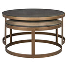 Bloomville Brass & Faux Shagreen Coffee Tables (Set of 2) by Richmond Interiors