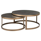 Bloomville Brass & Faux Shagreen Coffee Tables (Set of 2) by Richmond Interiors