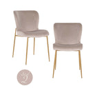 Odessa Khaki Velvet Brushed Gold Chair Set of 2 by Richmond Interiors