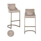 Bolton Khaki Velvet & Brushed Gold Bar Stool (Set of 2) by Richmond Interiors