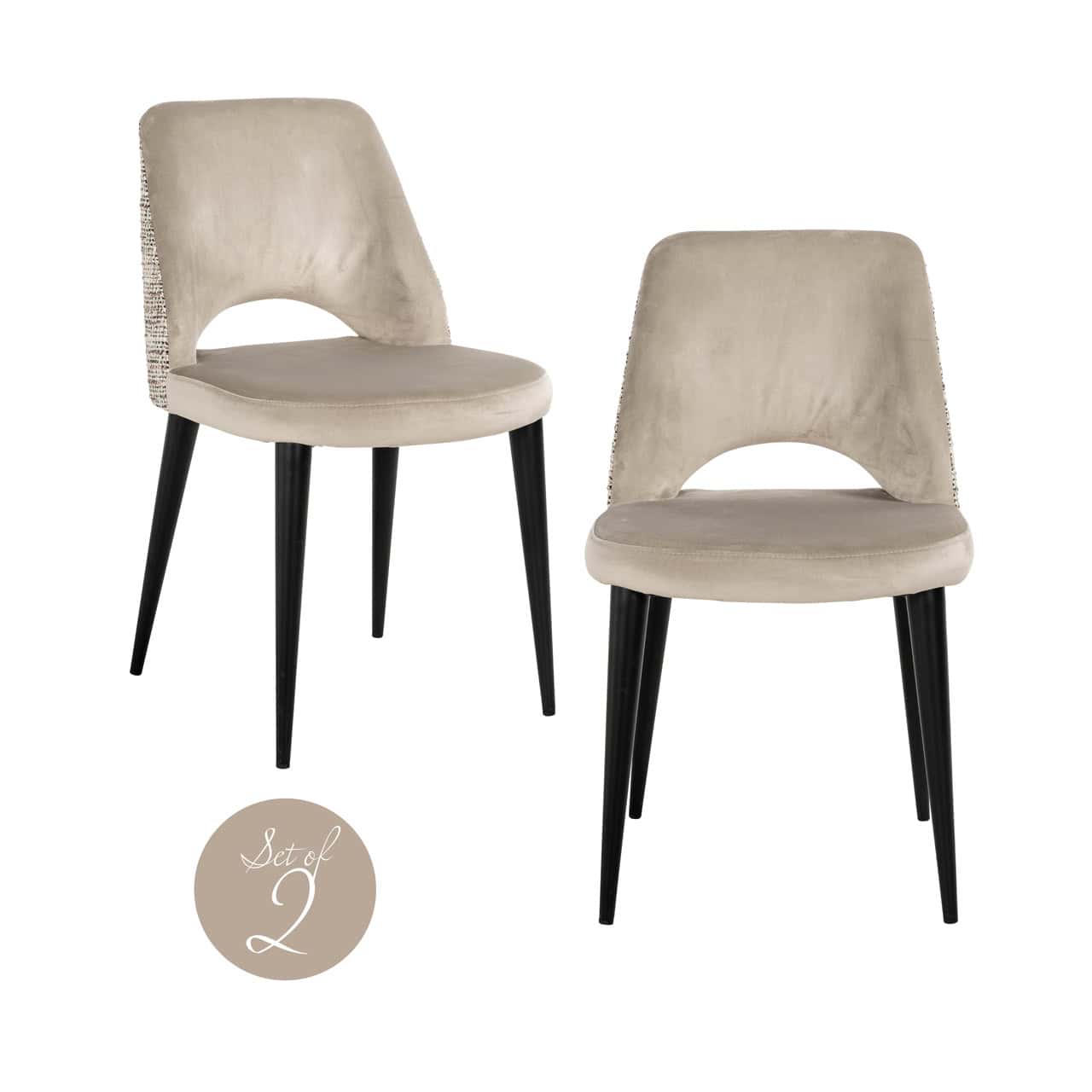 Tabitha Trendy Natural Quartz Khaki Dining Chair (Set of 2) by Richmond Interiors