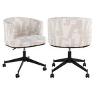 Dining chair Rochenne beige graffic swivel on wheels by Richmond Interiors