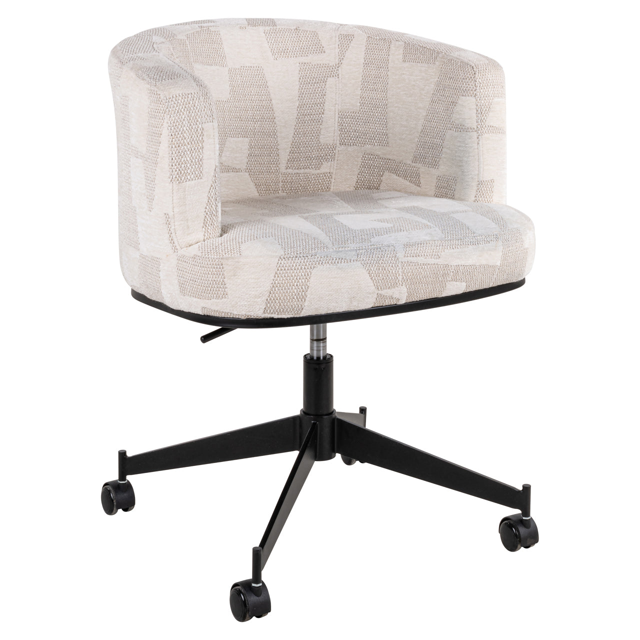 Dining chair Rochenne beige graffic swivel on wheels by Richmond Interiors