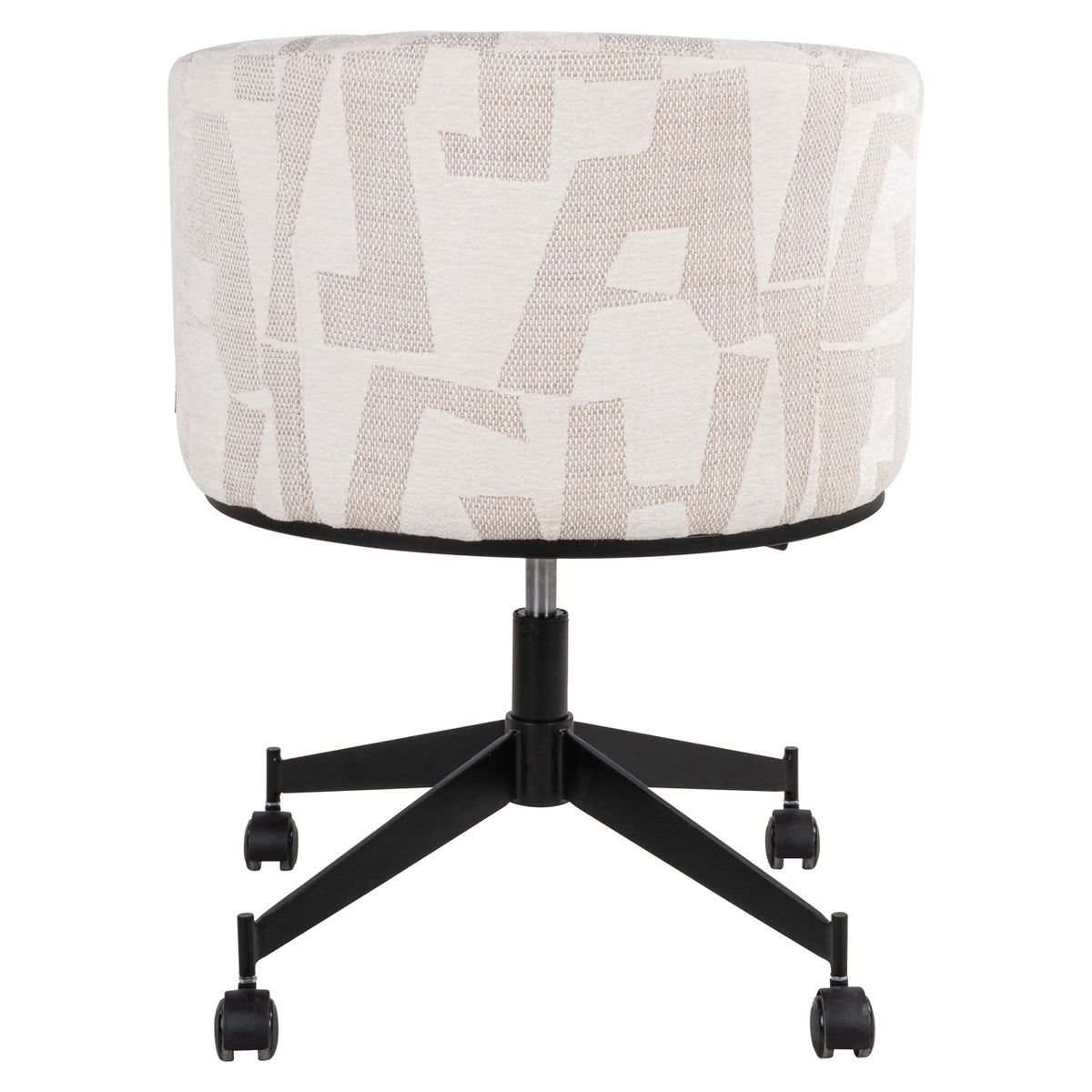 Dining chair Rochenne beige graffic swivel on wheels by Richmond Interiors