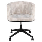 Dining chair Rochenne beige graffic swivel on wheels by Richmond Interiors