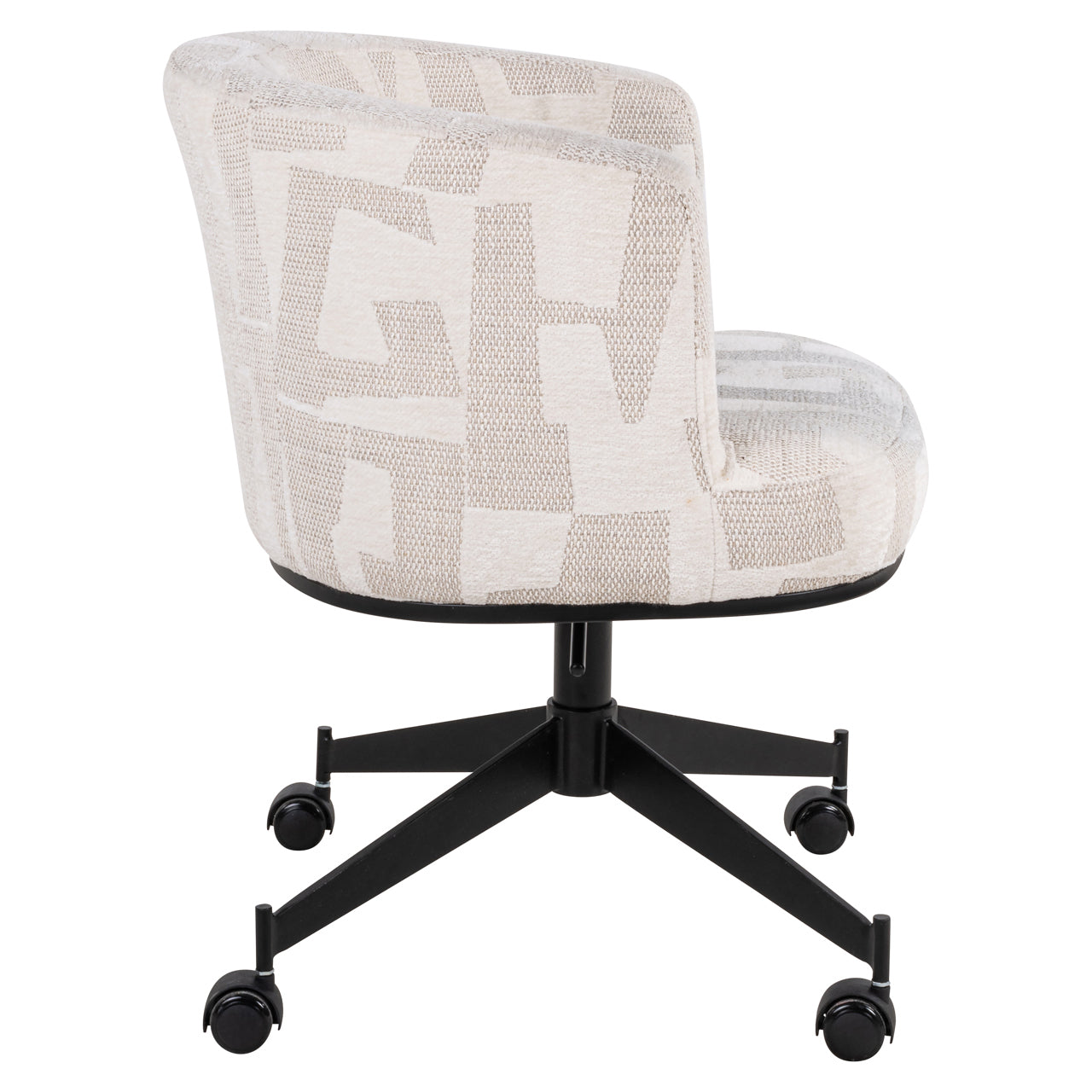 Dining chair Rochenne beige graffic swivel on wheels by Richmond Interiors