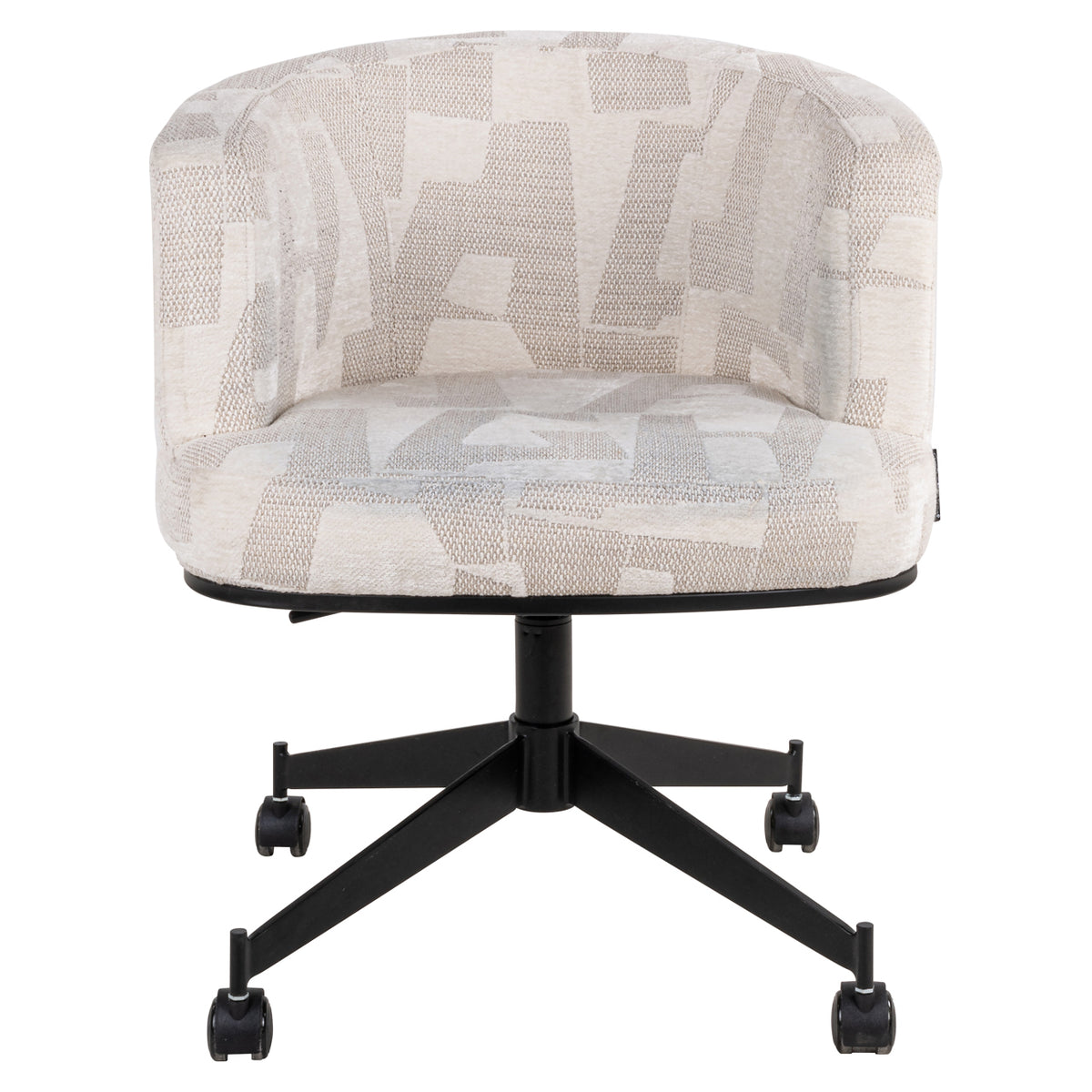 Dining chair Rochenne beige graffic swivel on wheels by Richmond Interiors