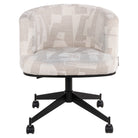 Dining chair Rochenne beige graffic swivel on wheels by Richmond Interiors