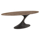 Russo Ash Brown & Travertine Oval Dining Table - 235cm by Richmond Interiors