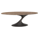 Russo Ash Brown & Travertine Oval Dining Table - 235cm by Richmond Interiors