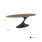Russo Ash Brown & Travertine Oval Dining Table - 235cm by Richmond Interiors