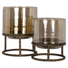 Hurricane light Ropia brass antique large by Richmond Interiors