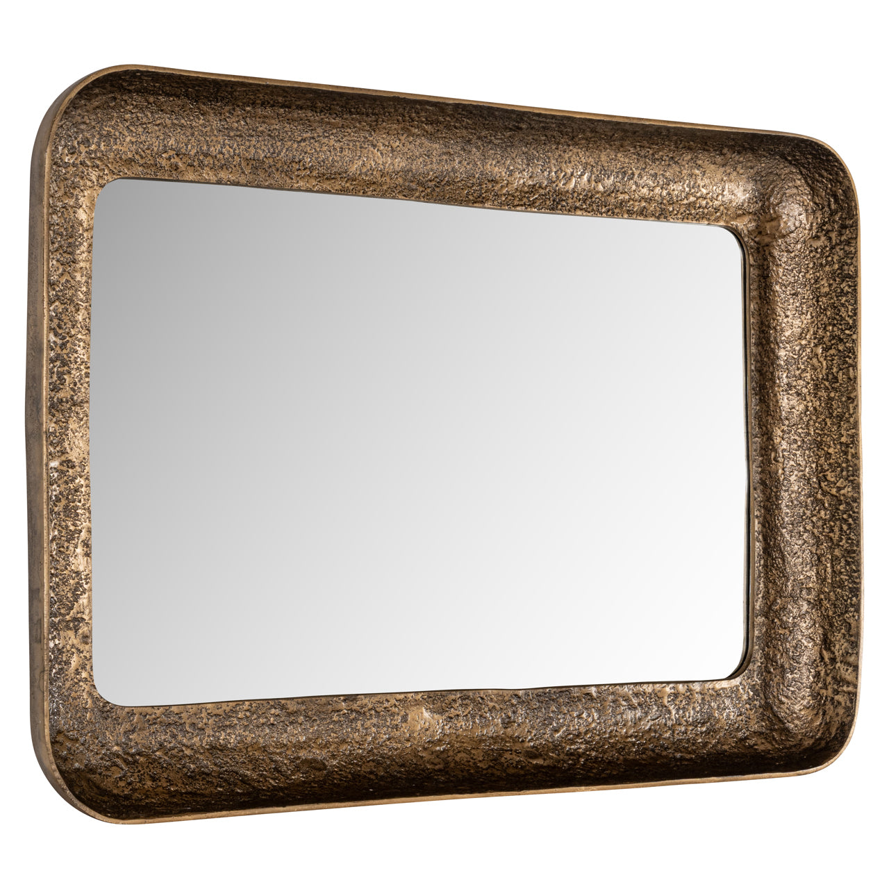 Loan Antique Brass Rectangular Wall Mirror by Richmond Interiors