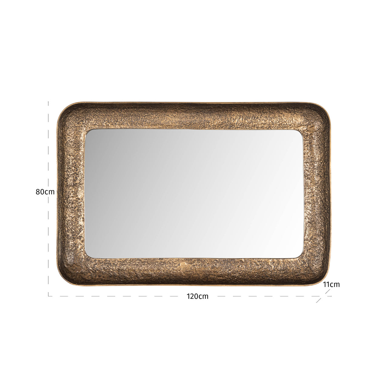 Loan Antique Brass Rectangular Wall Mirror by Richmond Interiors