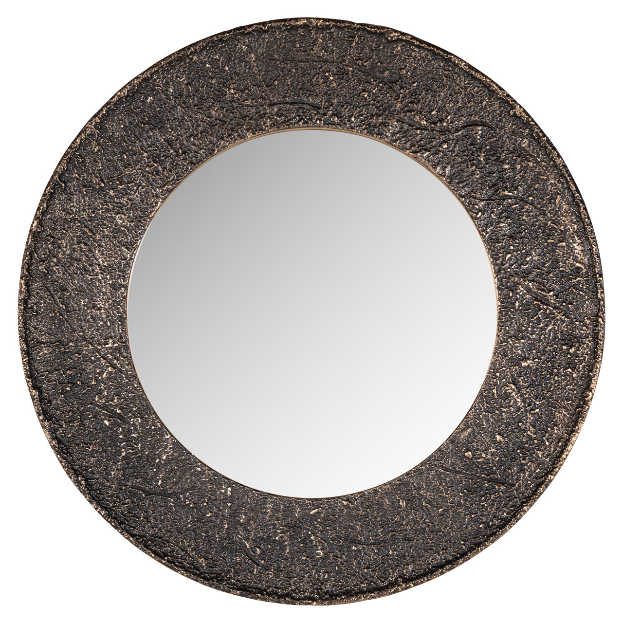 Jamel Bronze Textured Round Wall Mirror by Richmond Interiors