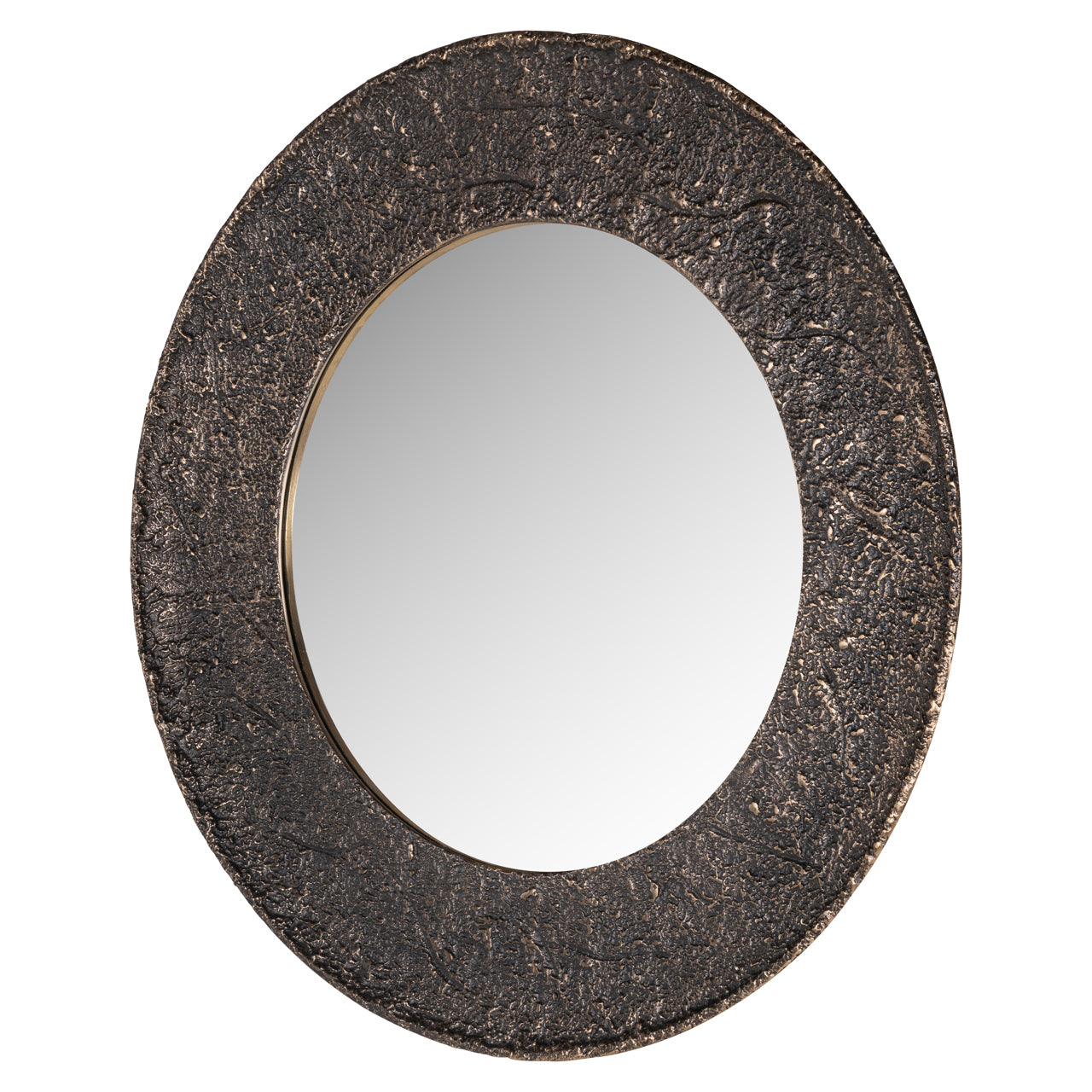 Jamel Bronze Textured Round Wall Mirror by Richmond Interiors