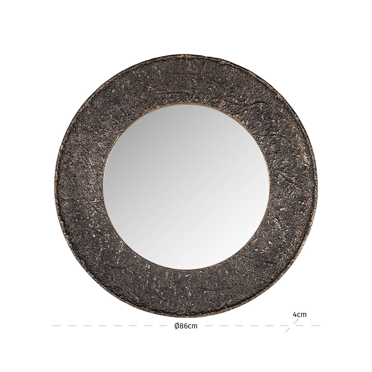 Jamel Bronze Textured Round Wall Mirror by Richmond Interiors