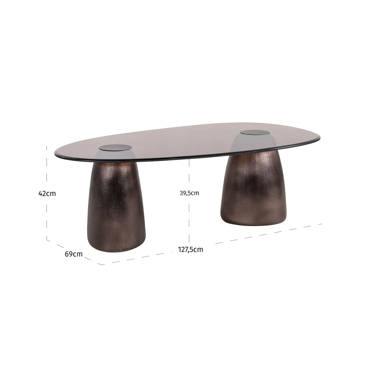 Coffee table Hayden bronze oval by Richmond Interiors