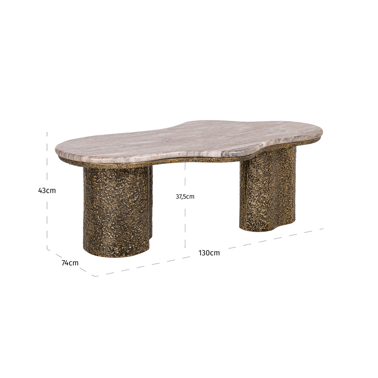 Coffee table Abandos brass antique by Richmond Interiors