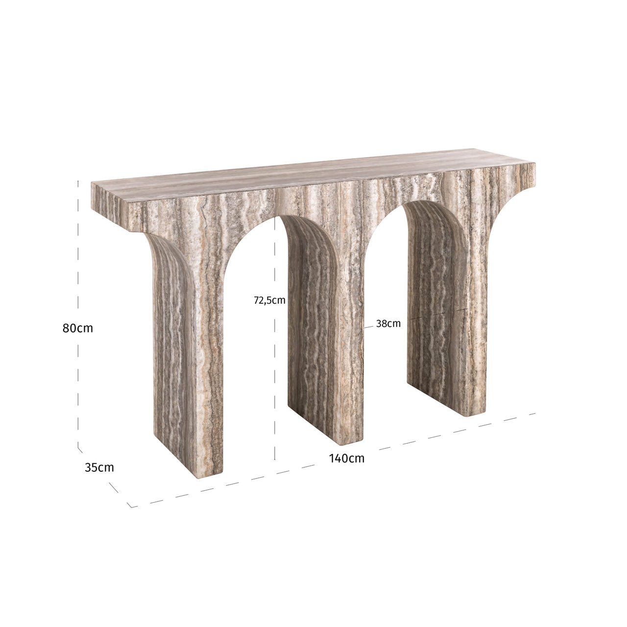 Dulce Grey Marble Arched Console Table by Richmond Interiors