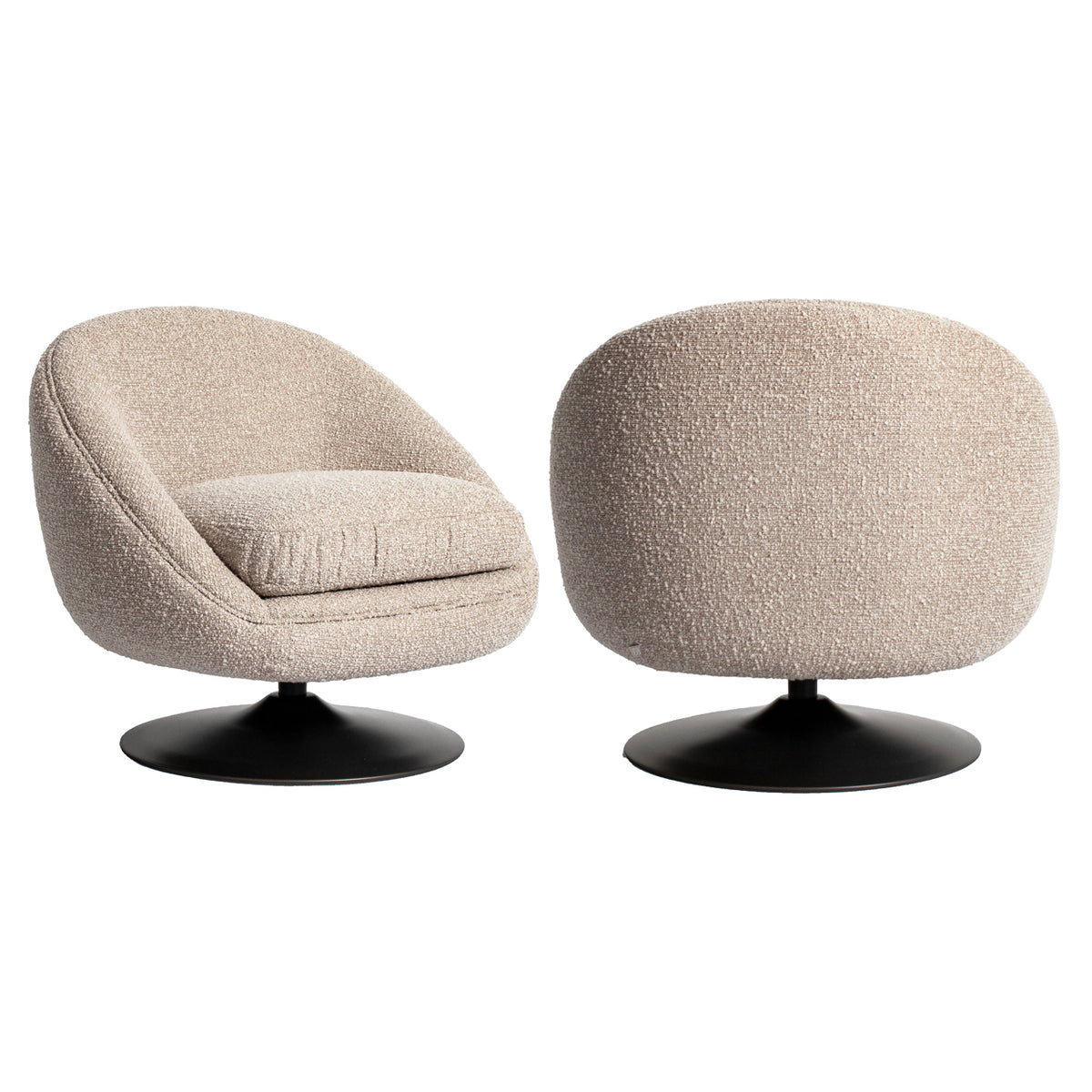 Lounge chair Nodo natural chunky swivel by Richmond Interiors