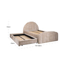 Bed Pixie clay chenille 120x200 with pull-out bed by Richmond Interiors