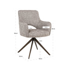 Dining chair Ginerva earth tweed swivel by Richmond Interiors