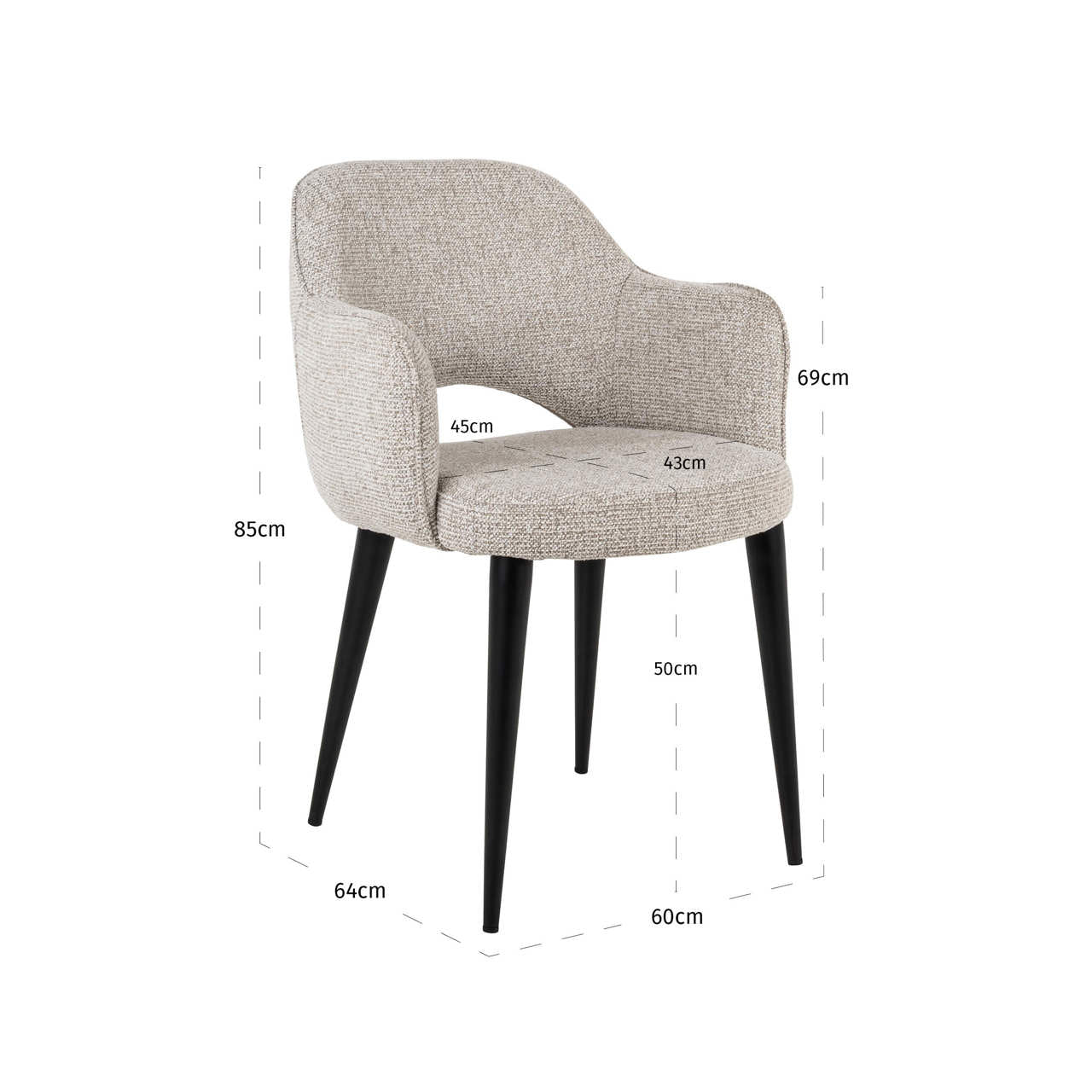 Dining chair Giovanna natural fancy fire retardant by Richmond Interiors