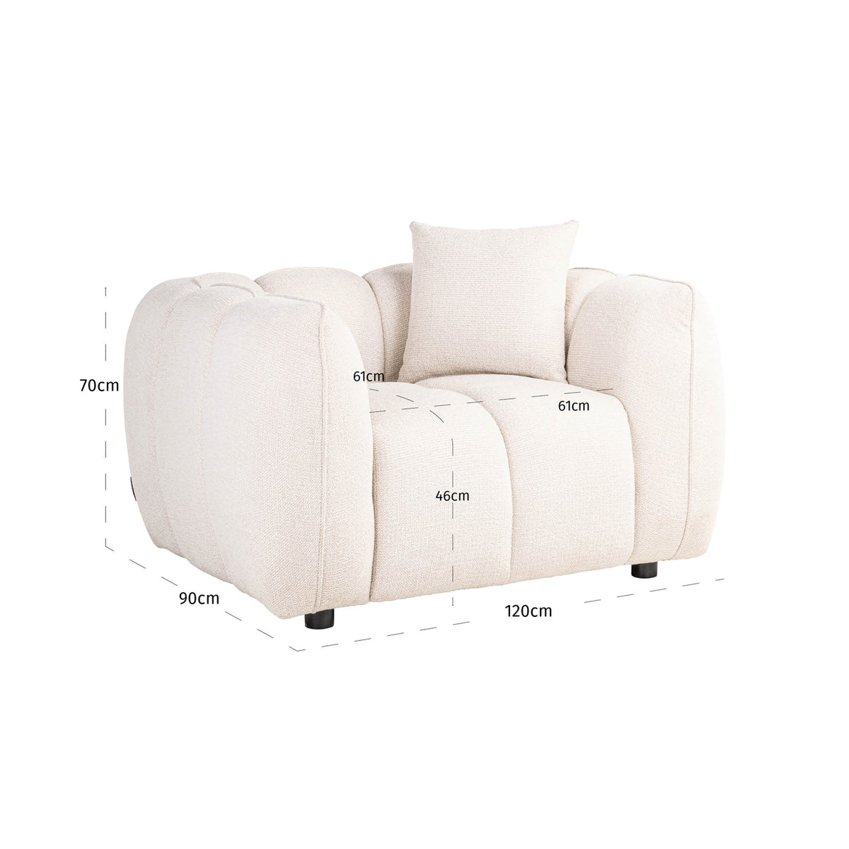 Lounge chair Jezebel cream fancy by Richmond Interiors