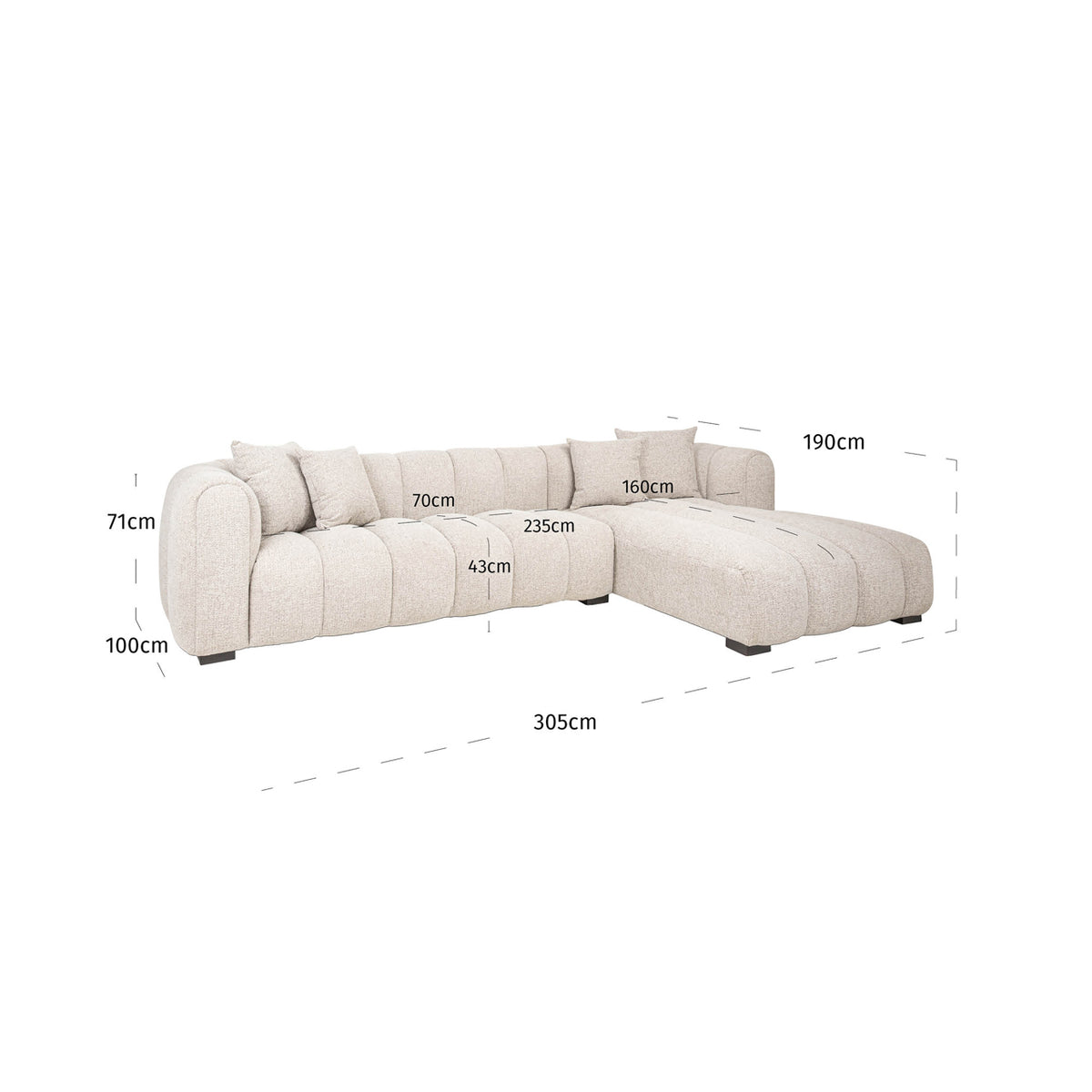 Sofa Novaro natural fancy lounge right by Richmond Interiors
