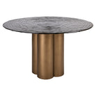 Glastonburry Antique Gold & Textured Glass Dining table - 135cm by Richmond Interiors