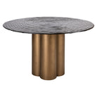 Glastonburry Antique Gold & Textured Glass Dining table - 135cm by Richmond Interiors