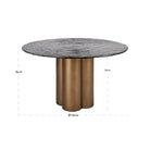 Glastonburry Antique Gold & Textured Glass Dining table - 135cm by Richmond Interiors