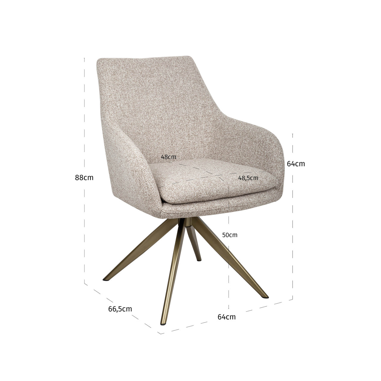 Dining chair Lisonne cayenne brown swivel fire retardant by Richmond Interiors