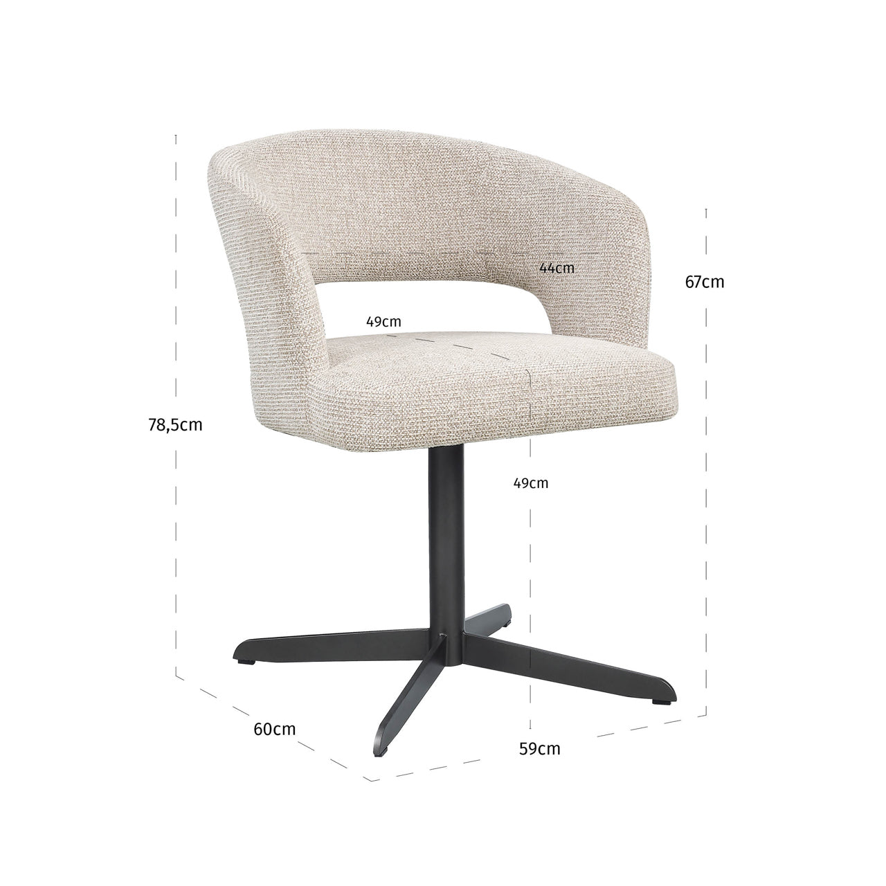 Dining chair Blanca natural fancy fire retardant by Richmond Interiors